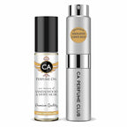 CA Perfume Duo Impression of Sandalwood & White Musk For Women And Men Perfume Layering Set Long Lasting Travel Size EDP + Body Oil Roll-On Bottle 0.27 Fl Oz+0.33 Fl Oz