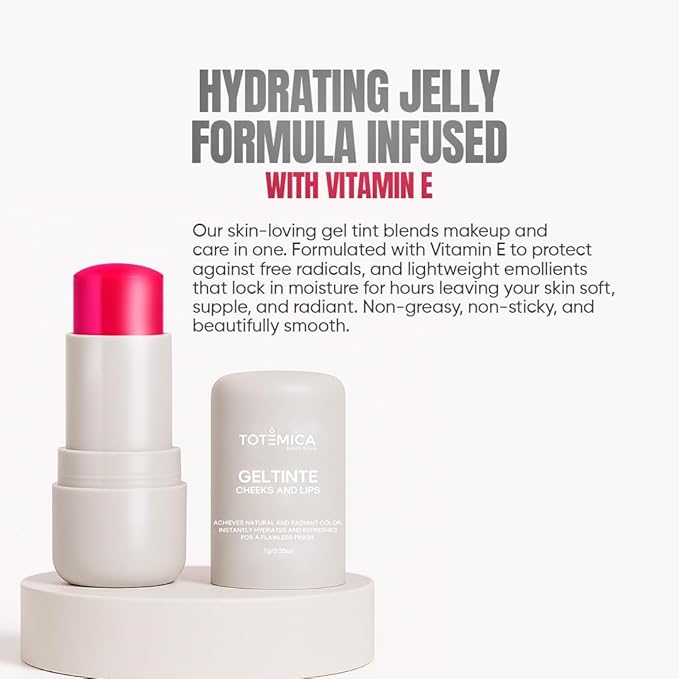 TOTEMICA Cooling Water Jelly Tint - by Ana Patricia, Dewy Hydrating Tint for Natural Color, Long-Lasting JJelly Lip Tint & Cheek Stain, Tinta para Labios | 0.19 oz - Intense Purple