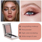 Red Brown Shimmer Single Eye Shadow Palette Makeup with Mirror,Neutral Powder Monochrome Eyeshadow for Older Women,Waterproof Long Lasting Naturing-Looking sombras para ojos