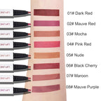 3Pcs Longwear Liquid Lip Liner Stain Marker Pen Set Long Lasting Waterproof, Mauve Dusty Pink Red Matte Permanent 24 Hour Lip Liner and Lipstick Combo, Color Stay Lipliner All Day, Lip Stains peel off
