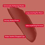 Mirabella Luxe Advanced Formula Matte Lip Gloss, Richly Pigmented Long-Wear and Full-Coverage Liquid Lipstick, Matte Lipstick for Women Stays Put and Won't Dry or Crack Lips, Trendsetter