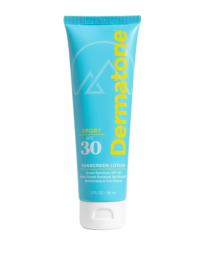 Dermatone Sport Sunscreen Lotion SPF 30 | Water/Sweat Resistant (80 min) | Oxybenzone and Octinoxate Free Sunscreen for Body and Face | Moisturizing | Spectrum UVA/UVB Protection SPF Lotion | 3oz