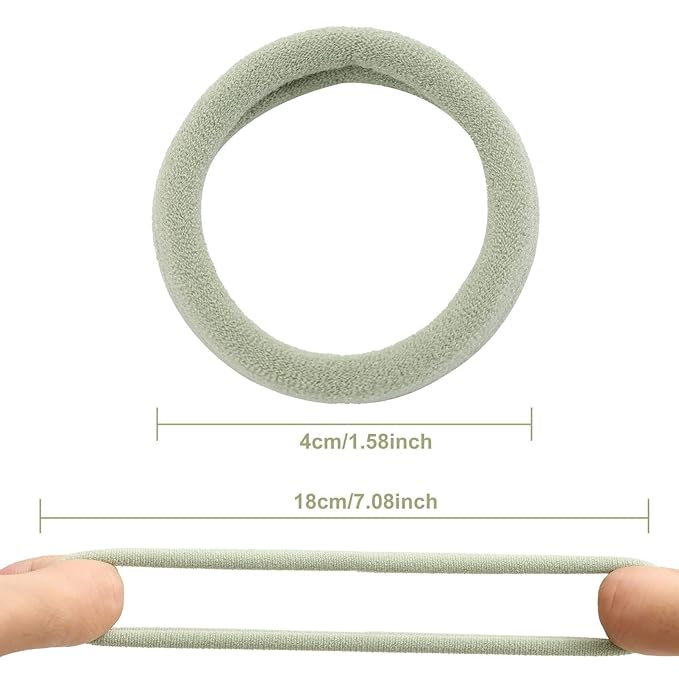 100 Pcs Thick Seamless Hair Ties, Ponytail Holders Hair Accessories No Damage for Thick Hair Christmas Gift(Light Theme Colors)