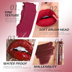 evpct 6Pcs Liquid Matte Lipstick Lipgloss Set for Women Dark Deep Bright Ruby Blood Brick Plum Mauve Rose Red labiales mate 24 horas originale matte larga duracion 24 Hour Lipstick Long Lasting
