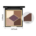 Boobeen 5-Color Eyeshadow Palette, Brown Neutral Tones with Matte Shimmer Glitter Finishes, Long-Lasting Everyday Makeup Palette，Blendable & Pigmented,Travel-Friendly
