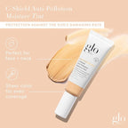 Glo Skin Beauty C-Shield Anti-Pollution Moisture Tint - Tinted Moisturizer With SPF 30 for Face, Broad Spectrum Protection & Vitamin C, 1.7 Oz (2N-Light)