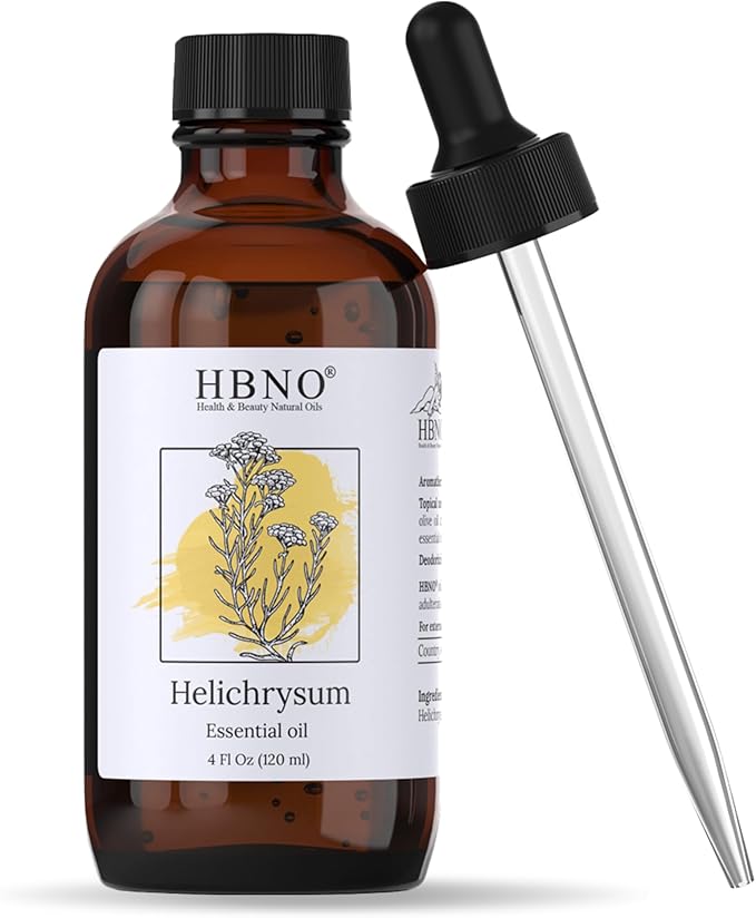 HBNO Helichrysum Oil - Huge 4 oz (120ml) Value Size - Ideal for Perfumes, Home Fragrances, Reed Diffusers, Lotions, Car Fresheners and Skin Care Products.