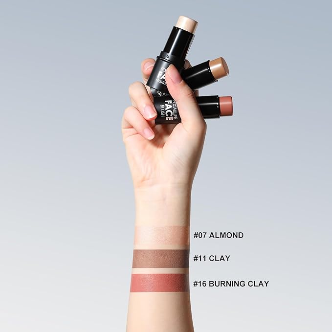 FOCALLURE 3 Pcs Cream Contour Sticks,Shades with Highlighter & Bronzer & Blush,Non-greasy Long-wear Face Contouring Pen,Easy to Sculpt the Face and Create a Lightweight Finishing Makeup,MEDIUM