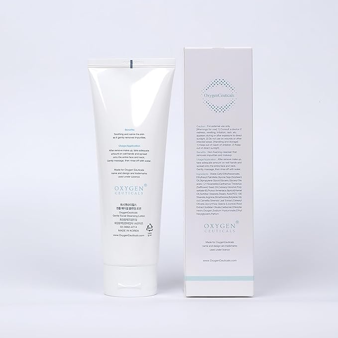 OxygenCeuticals Gentle Facial Cleansing Lotion – Hydrating Cleanser for Sensitive & Dry Skin, Removes Makeup Residue & Impurities Without Greasy Feel, Enriched with Botanic Oils 8.8 fl.oz (250ml)
