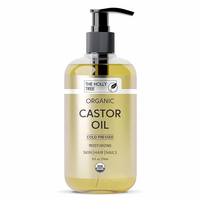Organic Castor Oil - Cold Pressed 9 fl oz - 100% Pure & Hexane Free - Castor Oil for Hair Growth - Moisturizing & Nourishing - for Face & Body