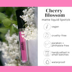 Aromi Matte Liquid Lipstick | Long-lasting, Smear and Smudge Proof, Waterproof, Paraben, Phthalate, & Gluten Free, Light Pink with Warm Undertones (Cherry Blossom)