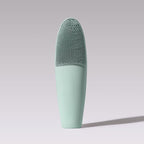 LOLLIPOP Dual-Sided Facial Cleansing Brush | Handle Size Silicone Face Exfoliator and Soft Fiber Cleanser | Manual Face Scrubber for Pores, Makeup Removal, Blackhead and Skincare Routine, Minty