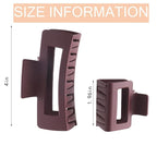 12Pack Colorful Trendy Square Hair Clips, Big and Small Neutral Rectangle Claw Clips, Non-slip Matte Large Hair Clips for Women, Hair Clasps Accessories Red Green Yellow