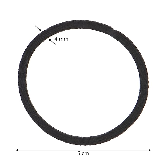 Expressions 216-Piece Hair Ties, 4mm Elastics Classic Black Value Pack, Durable No Metal Bands for Women's Ponytails, Thick, Curly and All Hair Types