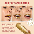 2Pcs 2025 New Gold Liquid Matte Lip Liner Stain Peel Off with Tweezer, Long Lasting, Waterproof Matte Lipstick Lip Gloss Tattoo for Women, Smudge-proof Non-Stick Cup Lip Tint Makeup 03#+04#