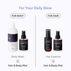 Perfumed Hair Mist for Women – Castor Oil for Shine & Long-Lasting Scent, Clean Hair Perfume & Body Mist – Botanical Waters & 17 Amino Acids, Sulfate, Paraben, Silicone-Free – Woody Darkberry, 125ml