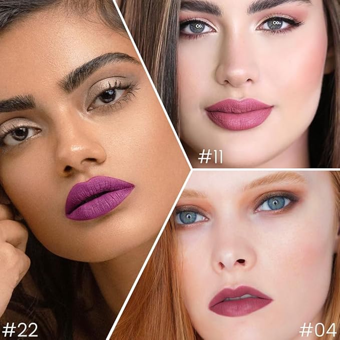 evpct 3Pcs Plum Rose Dark Purple Matte Long Lasting Wear Lip Liner Pencils Makeup Set for Shaping & Sculpting Lips, No Transfer Waterproof Pigmented Lip Liner Crayon lipliners Lipstick Pencil 4+11+22