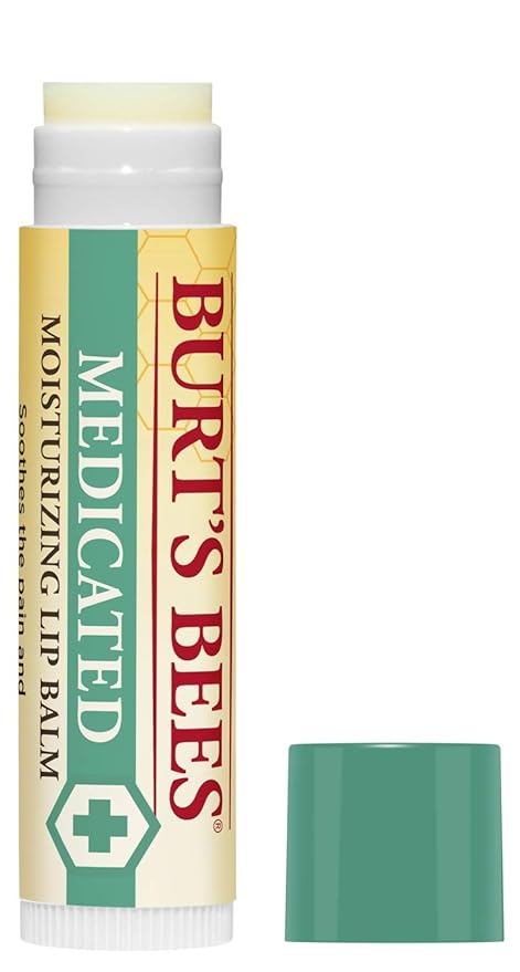 Burt's Bees Lip Balm Stocking Stuffers, Moisturizing Lip Care Christmas Gifts for Dry Chapped Lips, Medicated with Menthol & Eucalyptus, 100% Natural (2-Pack)