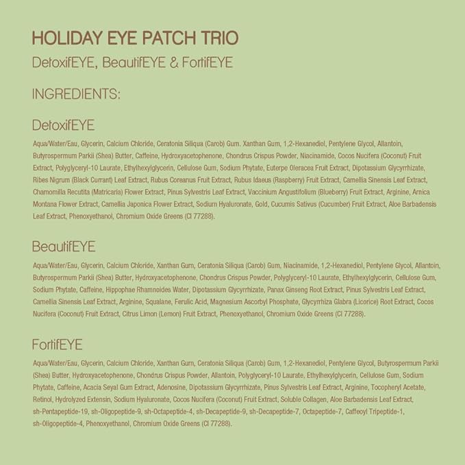 Pixi Beauty Holiday Eye Patch Trio | 3 Single Use Eye Patches for Depuffing, Hydrating & Toning Under-Eyes | 3 pairs, 6 patches