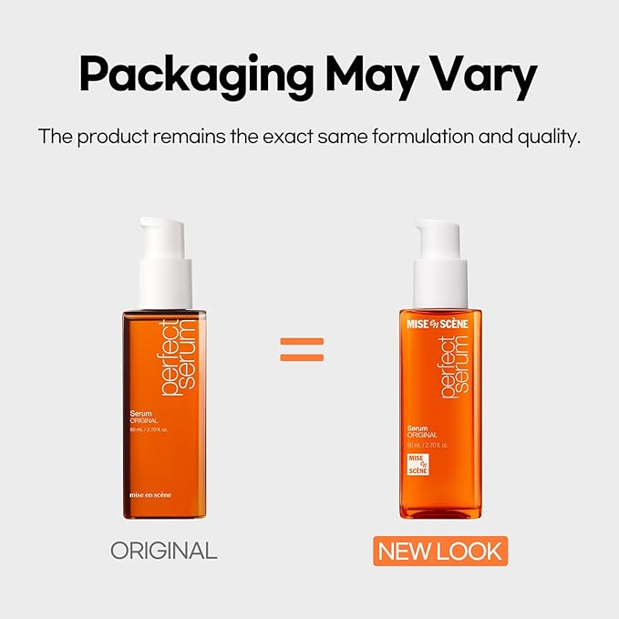 Mise En Scene Perfect Serum Original - Heat Protectant Hair Oil for Frizzy & Dry | Argan Oil | Visibly Smooths & Softens | Add Shine All Hair Types | Damage Repair | Fruity Floral Scent, 3.71 Fl Oz.