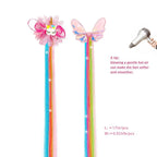 6 Pcs Unicorn Hair Bows Hair Clips For Girls Rainbow Hair Extensions For Kids Toddler Kids Ponytails Hand-made Cute Glitter Hair Accessories