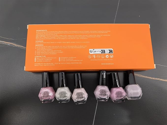 modelones Fall Orange Nail Polish Set 6 Colors, Nude Brown Maroon Gray Quick Dry Mini Nail Lacquer Kit, Nail Art DIY Home Salon Manicure Gifts for Women Girls