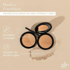 Glo Skin Beauty Pressed Base Powder Foundation Makeup (Tawny Light) - Flawless Coverage for a Radiant Natural, Second-Skin Finish