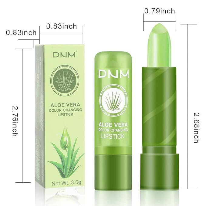 BINGBRUSH Aloe Vera Color Changing Lipstick Queen,Long Lasting Lip Care Nutritious Plumper Lip Balm Moisturizer Magic PH Temperature Color Change Lip Gloss Makeup Set for Women (5 Count (Pack of 1))
