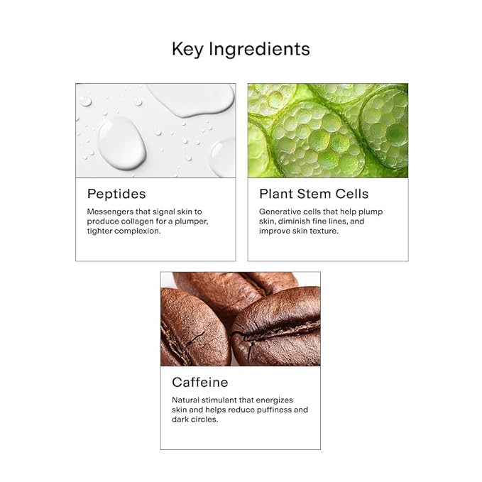 CLEARSTEM - BRIGHTEYES - Eye Gel - Nourishing Eye Cream - Cooling Gel - Stem Cells Blend - Peptides, Collagen, Aloe Vera - Gluten Free - Beauty, Self Care, Skin Care - 0.6 fl oz