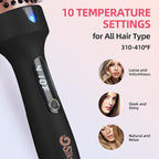 Infrared Thermal Brush, 1.5 Inch Heated Round Brush for Women, Dual Voltage Negative Ion Hot Brushes Styler for Blowout Look, Curling & Volumizing & Straightener for Dry Hair