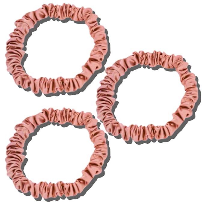 Hair Accessories for Women - Clean Girl Aesthetic - Cute Ponytail Holders, Scrunchies, and Small Hair Ties for Thin Hair - Pink