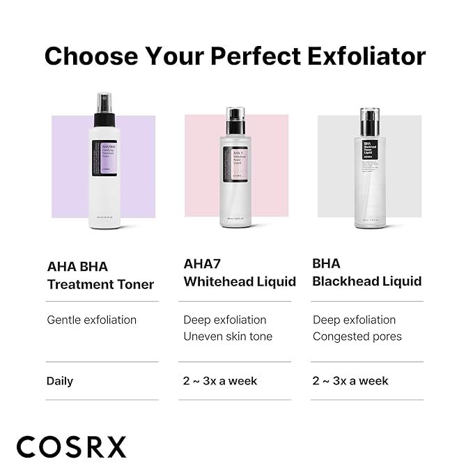 COSRX AHA/BHA Treatment Toner 5.07 fl.oz/ 150ml, Facial Exfoliating Spray for Whiteheads, Pores, & Uneven Skin, Korean Toner, Korean Skin Care, Stocking Stuffers, Gifts for Women, Holiday Gifts