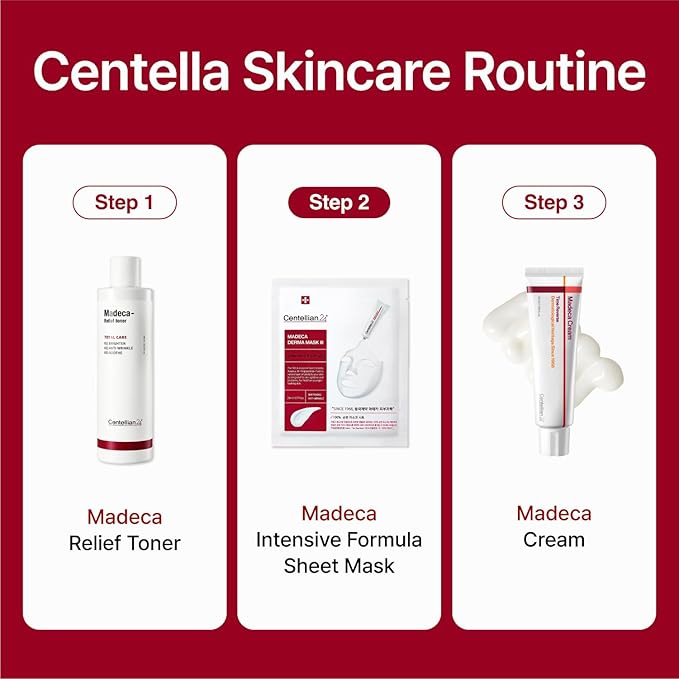 CENTELLIAN 24 Madeca Derma Face Mask (Intensive, 10pc) - Soothing Cotton Sheet Mask for Sensitive, All Skin Types, 24-Hour Hydration. Premium Korean Skin Care. TECA, Centella Asiatica, Madecassoside