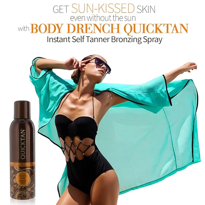 Body Drench QuickTan Instant Bronze Self Tanning Spray – Fast-Drying Self Tanner Spray for Natural-Looking Tan, 6 oz, 2 Pack