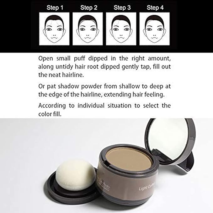 Hairline Powder (Medium Brown) - Instantly Cover Gray Roots, Hair Touch-Up, Hair Color Shadow for Thin Hair