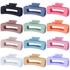 4.1 Inch Jumbo Hair Clips - 12 Pcs Colorful Square Jaw Clips for Thick Hair, Women and Girls Hair Accessories