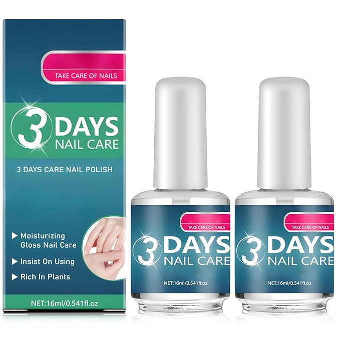 2pcs 3 Days Nail Care Strengthening and Hydration, for Dry, Weak & Fragile Nails, 16ml/0.56oz