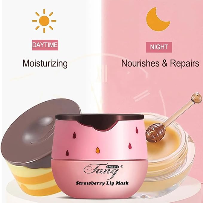 4 PCS Bee Lip Balm Honey Pot,Lip Mask Propolis Moisturizing,Prevention Dry and Cracked Lip Scrubs Exfoliator Lip Wrinkle Skin Care Products (Honey & Coconut & Mint & Strawberry)