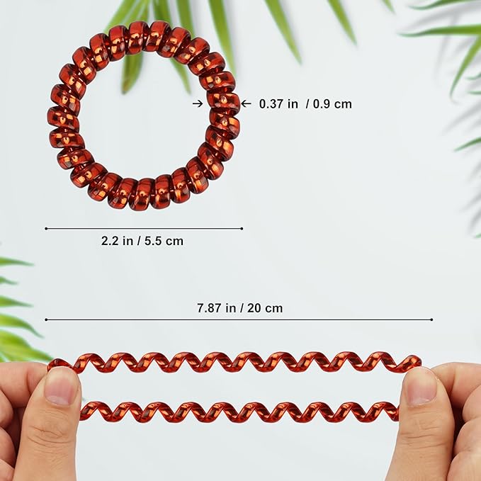 JessLab Spiral Hair Ties for Women, 10-Pack Traceless No-Damage Ponytail Holders, Coils Hair Bands for Girls, Assorted Colors