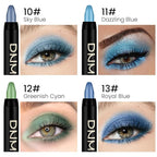 evpct 4Pcs Cream Blue Eyeshadow Stick Pencil Set for Eyes Waterproof Sky Blue Dazzling Blue Greenish Cyan Royal Blue Shimmer Metallic Holographic Eyeshadow Crayon Stick Bulk