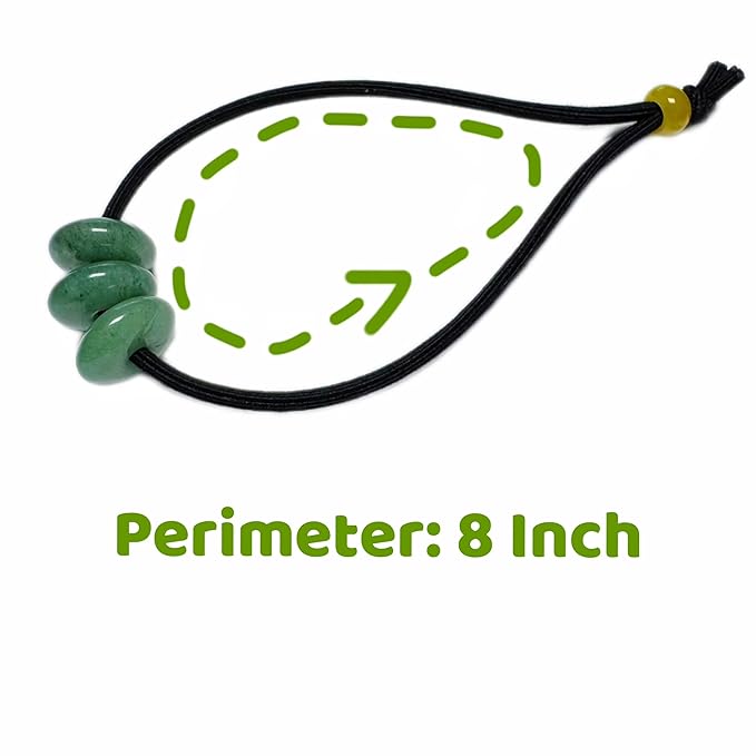 Elastic Hair Tie for Women Real Gemstone beads Ponytail Holders Hair Accessories hair elastic tie for Women Men (Green Aventurine)
