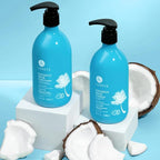 L LUSETA Coconut Milk Shampoo & Conditioner, Nourishing & Moisturizing Hair, Sulfate & Paraben Free, Keratin & Color Safe, 16.9oz Each