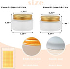 24 pack 5ml Frosted Glass Jars with Unbreak Metal Gold Lids Small Empty Travel Lotion Containers with Inner Liner Airtight Cosmetic Holder with Labels for Lip Balm Creams Body Butter