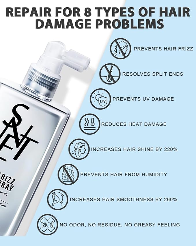 Anti Frizz Anti-Humidity Smoothing Spray for Frizz Control, Hair Shine, and Split End Repair - 6.7fl oz