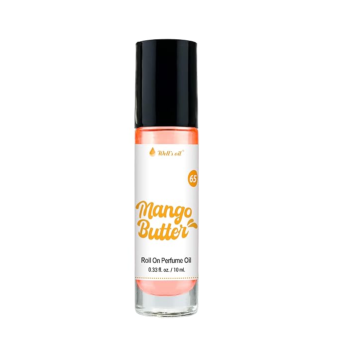 Well's Oil Roll-On Perfume Oil (Mango Butter) | Long-Lasting | Paraben-Free | 0.33 Fl Oz / 10 ml