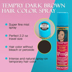 Jerome Russell Temp'ry Spray-on Dark Brown Hair Color, 2.2oz x 3 pack
