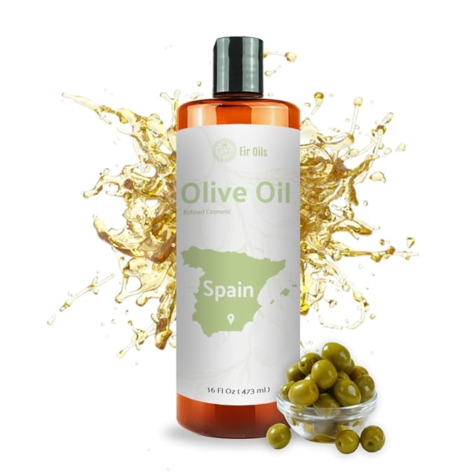 Olive Oil - 100% Pure Cold Pressed Natural Olive Oil (Aceite de Oliva) for Essential Oils Dilution, Massage & Skincare - Premium Grade (16oz)