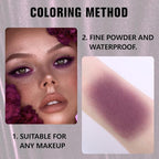 evpct Plum Purple Matte Single Eye Shadow Palette Makeup for Older Women, Plum Purple Natural Pressed Cream Eyeshadow Palette for Green Eyes, High Pigment Mini Monochrome Eyeshadow