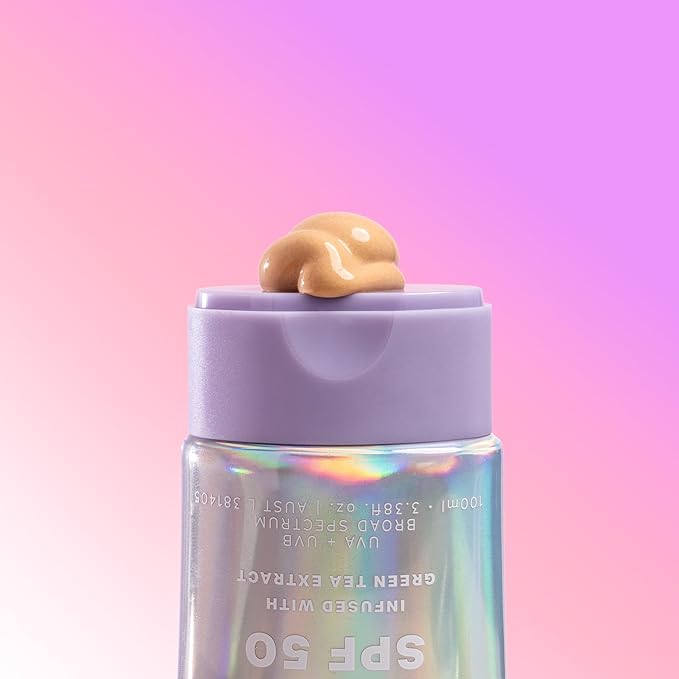 Naked Sundays SPF50 Golden Glow Body Sunscreen – Broad Spectrum UVA/UVB Protection, Glowy & Shimmering, Fragrance-Free, Firming, Non-Transfer SPF Lotion – 100ml