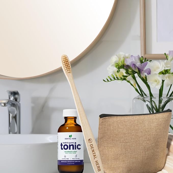 Natural Mouthwash Travel Size (2 oz) – Alcohol-Free Oral Rinse for Fresh Breath & Gum Health | Dentist Recommended Herbal Formula with Pure Essential Oils – Dental Herb Company Tooth & Gums Tonic